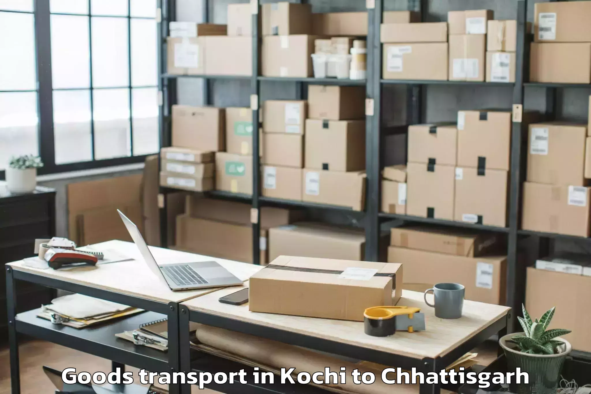 Book Kochi to Op Jindal University Raigarh Goods Transport